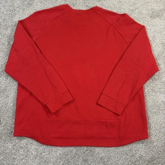 Puma Crewneck Sweatshirt XXL Red Athletic Training Pullover Textured Mesh Panels - Picture 9 of 9